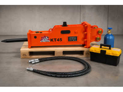 Hydraulikhammer für 1,2 - 3,0 t Bagger Tec-Point KT45S - Profi-Komplettset NEU!