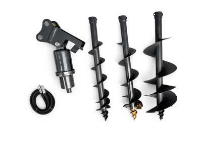 Hydraulischer Erdbohrer Komplett-Set mit verstärkter 4-Kant Aufnahme
