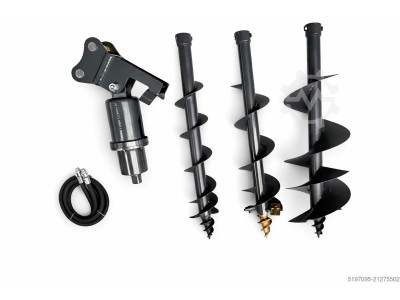 Hydraulischer Erdbohrer Komplett-Set mit verstärkter 4-Kant Aufnahme