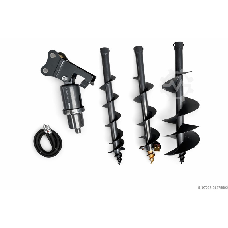 Hydraulischer Erdbohrer Komplett-Set mit verstärkter 4-Kant Aufnahme