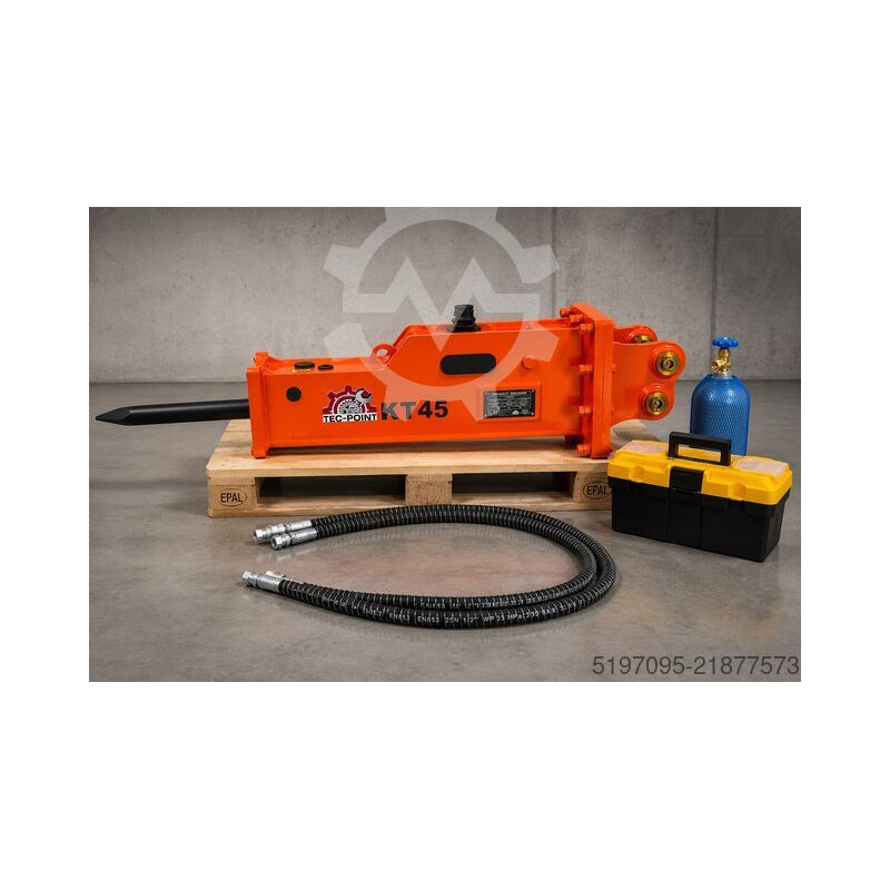 Hydraulikhammer für 1,2 - 3,0 t Bagger Tec-Point KT45S - Profi-Komplettset NEU!