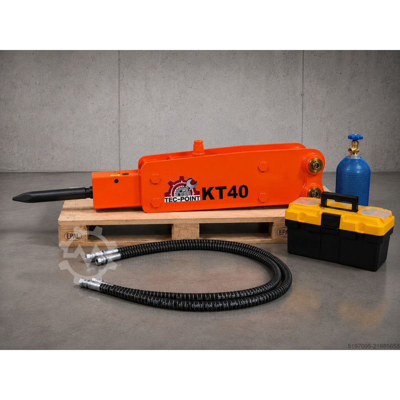 Hydraulic Hammer for 0.8-2.5 t Mini Excavators Tec-Point KT40 – Top Type-S Professional Complete Set NEW!