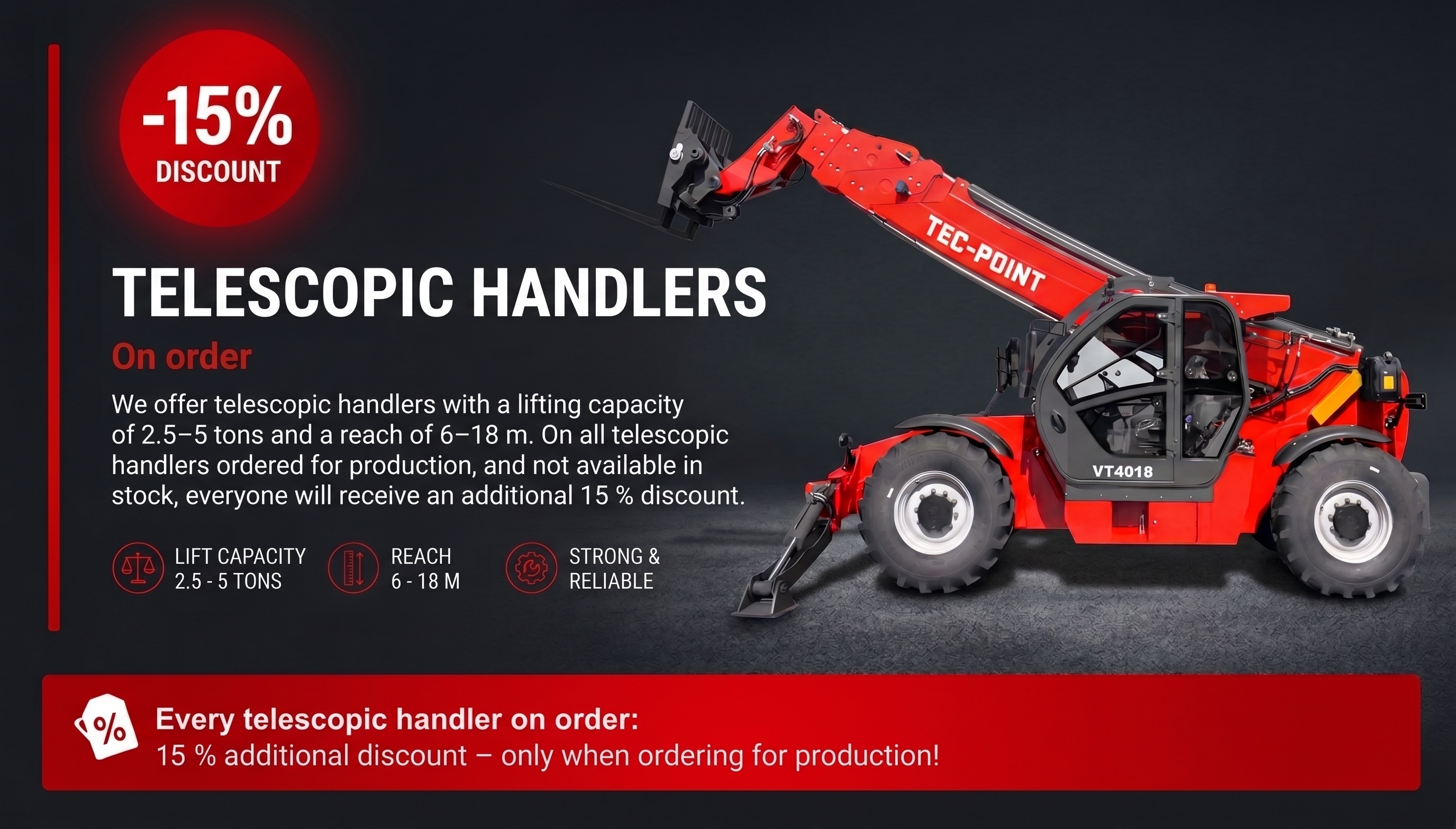 Wheel loader on order — 10% additional discount